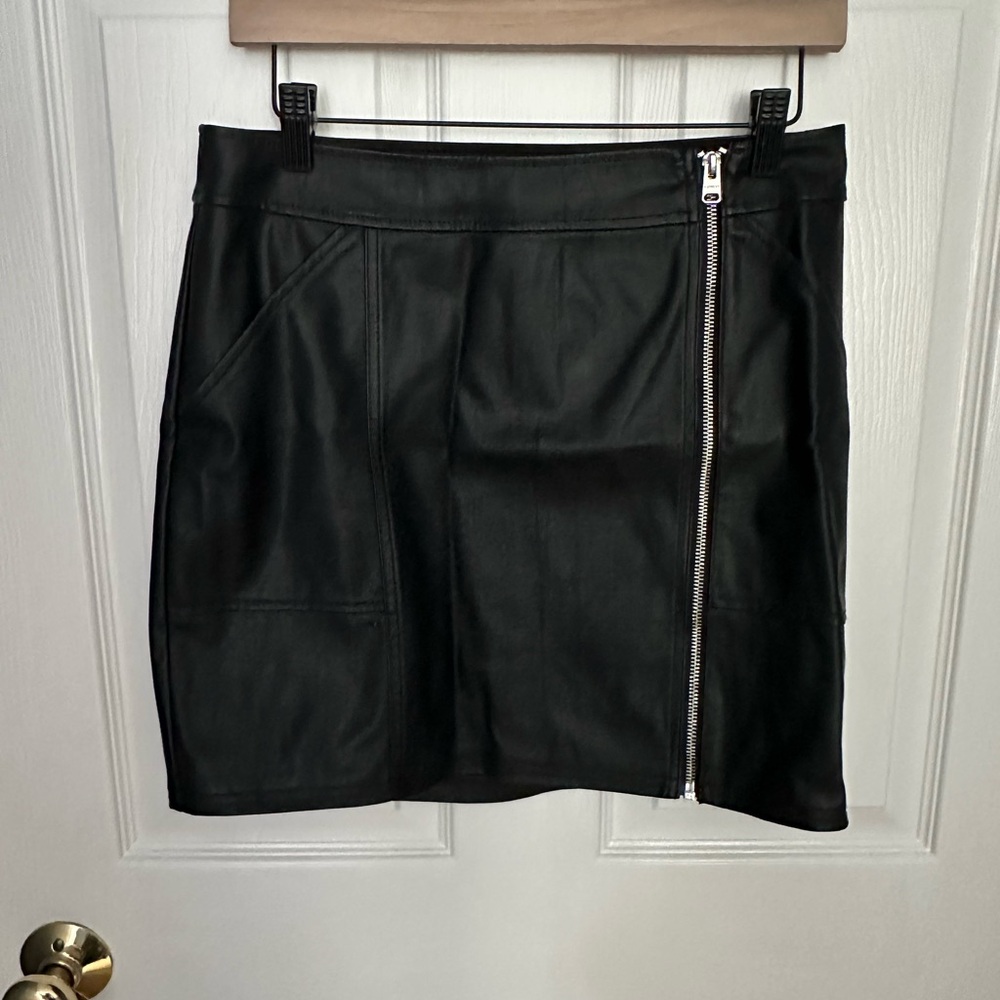 Black Faux Leather Skirt